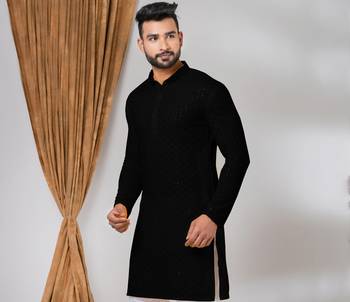 Premium black designer festival wear traditional only kurta 3