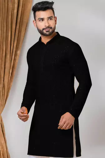 Premium black designer festival wear traditional only kurta