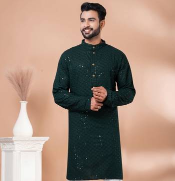 Premium green designer festival wear traditional only kurta 1