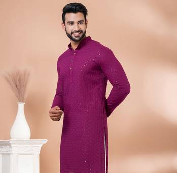 Premium magenta designer festival wear traditional only kurta 4