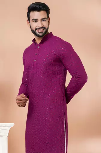Premium magenta designer festival wear traditional only kurta