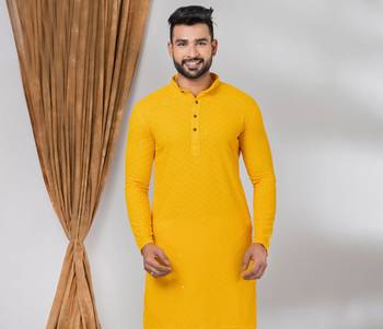 Premium mustard designer festival wear traditional only kurta 1