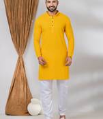 Premium mustard designer festival wear traditional kurta pyjama set