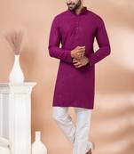 Premium magenta designer festival wear traditional kurta pyjama set
