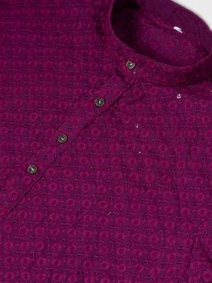 Premium magenta designer festival wear traditional kurta pyjama set 3