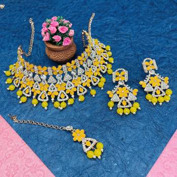 Premium heavy designer function wear necklace set 1
