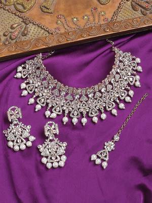 Premium heavy designer function wear necklace set 1