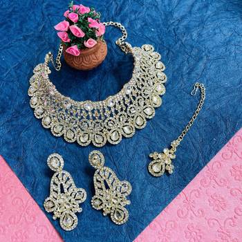 Premium heavy designer function wear necklace set 1