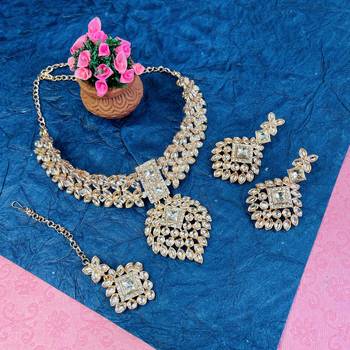 Premium heavy designer function wear necklace set 1