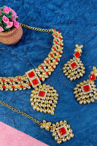 Premium heavy designer function wear necklace set