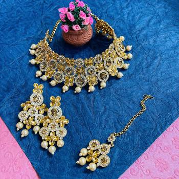 Premium heavy designer function wear necklace set 1