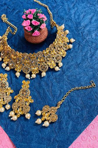 Premium heavy designer function wear necklace set