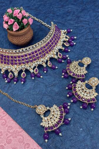 Premium heavy designer function wear necklace set