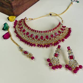 Premium heavy designer function wear necklace set 1