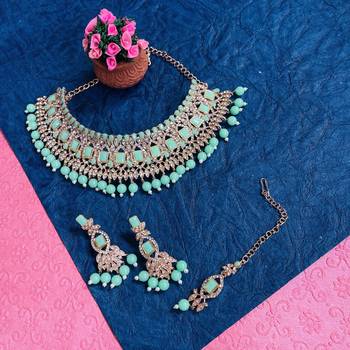 Premium heavy designer function wear necklace set 1