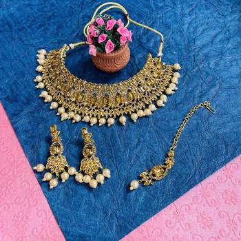Premium heavy designer function wear necklace set 1