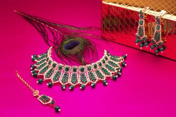 Premium heavy designer function wear necklace set 1