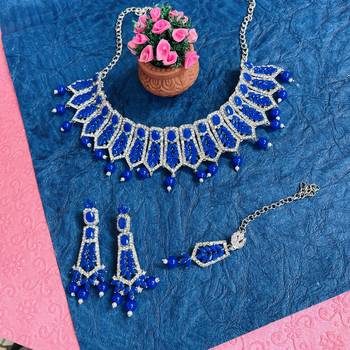 Premium heavy designer function wear necklace set 1