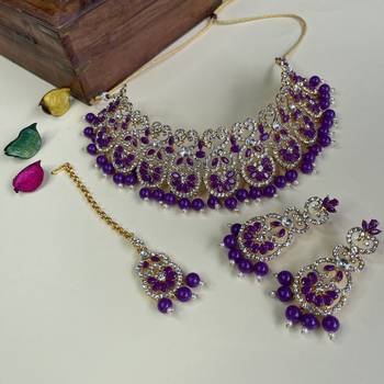 Premium heavy designer function wear necklace set 1