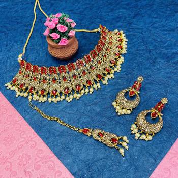 Premium heavy designer function wear necklace set 1