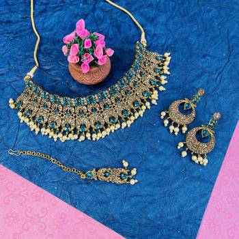 Premium heavy designer function wear necklace set 1