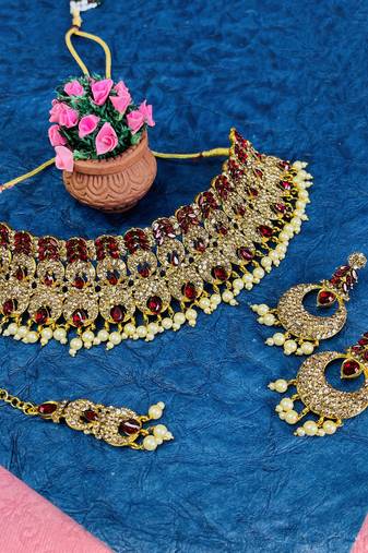 Premium heavy designer function wear necklace set