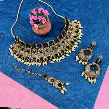 Premium heavy designer function wear necklace set 1