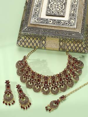 Premium heavy designer function wear necklace set 1