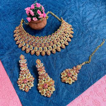 Premium heavy designer function wear necklace set 1