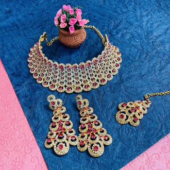 Premium heavy designer function wear necklace set 1