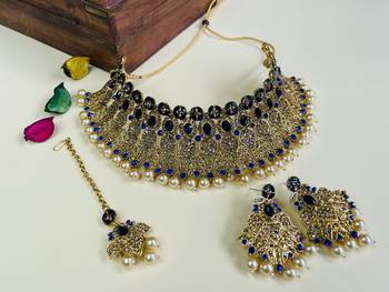 Premium heavy designer function wear necklace set 1