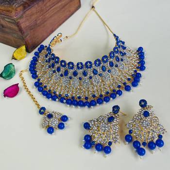 Premium heavy designer function wear necklace set 1