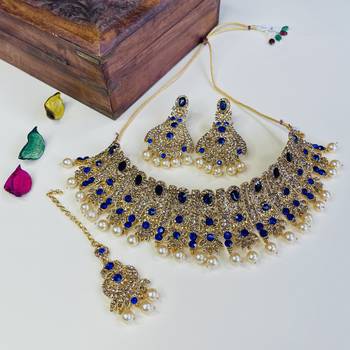 Premium heavy designer function wear necklace set 1