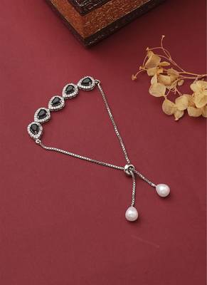 American Diamond Black Stone Bracelet 2