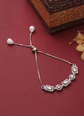 Stylish American Diamond Silver Bracelet 1