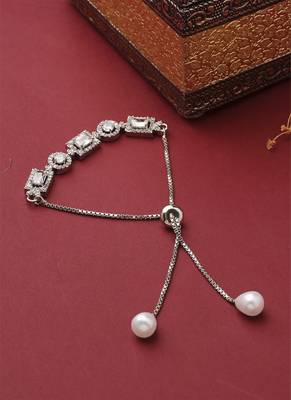Stylish American Diamond Silver Bracelet 2