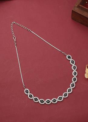 Pure Black Necklace Set With Earrings 4
