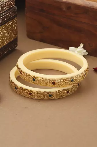 Multicolour Floral Bangles Set of 2