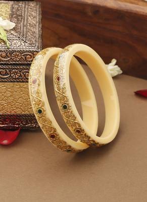 Multicolour Floral Bangles Set of 2 3