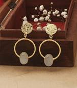 White Gold Round Stone Earrings