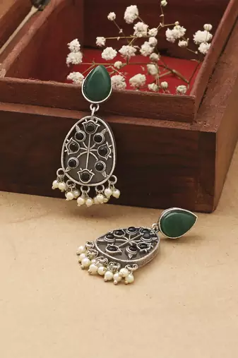 Multicolour Stone Studded Earrings