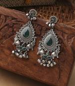 Long Silver Contemporary Earrings