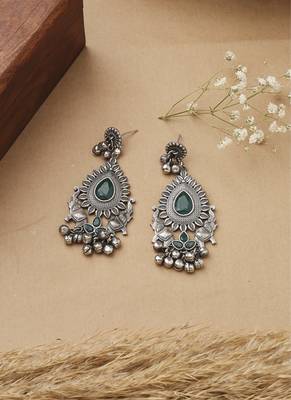 Long Silver Contemporary Earrings 3