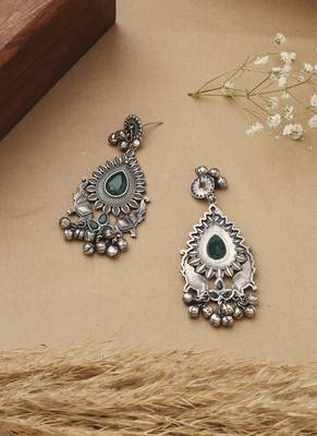 Long Silver Contemporary Earrings 4