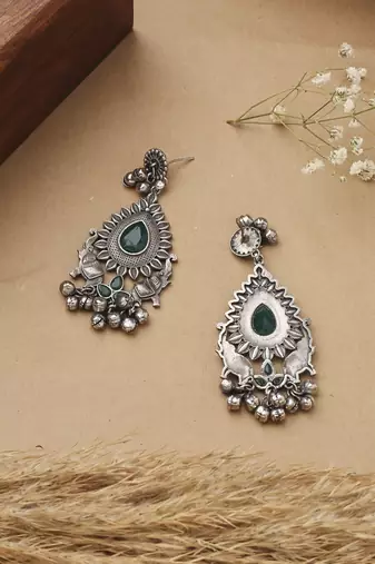 Long Silver Contemporary Earrings