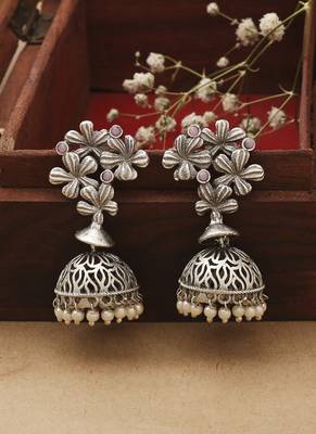 Silver Small Jhumkas 1