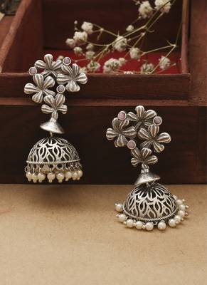 Silver Small Jhumkas 2