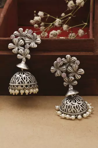 Silver Small Jhumkas