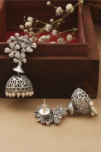 Silver Small Jhumkas