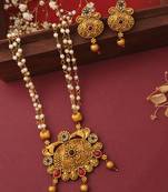 Long Multicolour Gold Plated Necklace Set